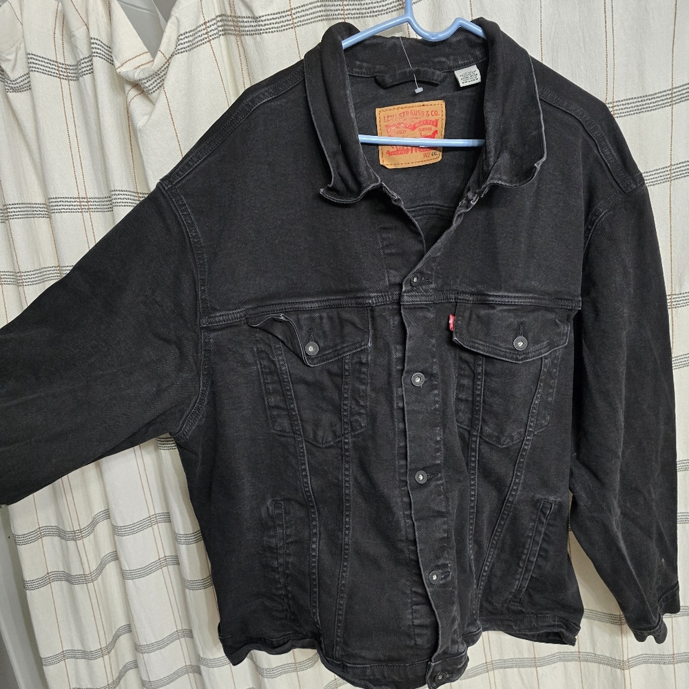 Mens Levi's black trucker jacket black
